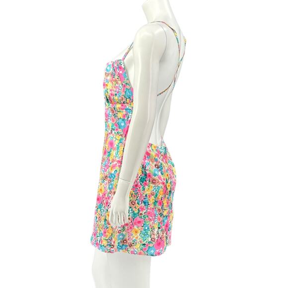 Beginning Boutique Dress Womens 10 Pink Fleurette Floral‎ Mini Slip Babydoll NWT - Picture 4 of 10